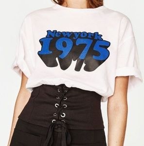 Zara corset waist graphic tshirt